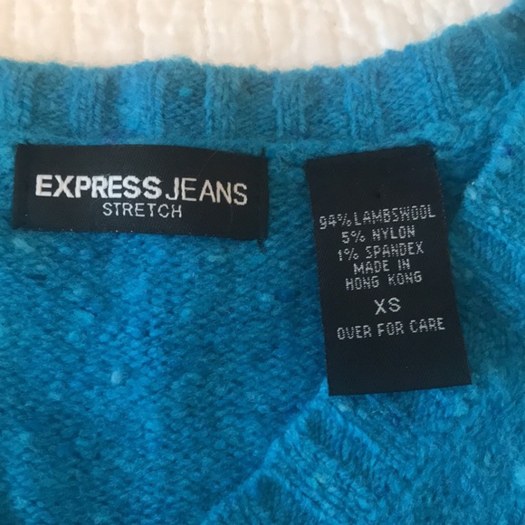 Express jeans lambs wool long sleeve V-neck sweater - Picture 3 of 7